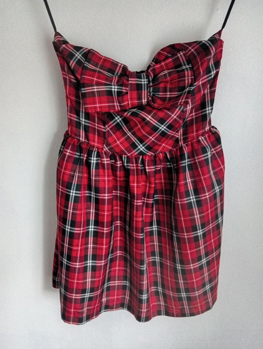Wet Seal Plaid Dress - Red Black White